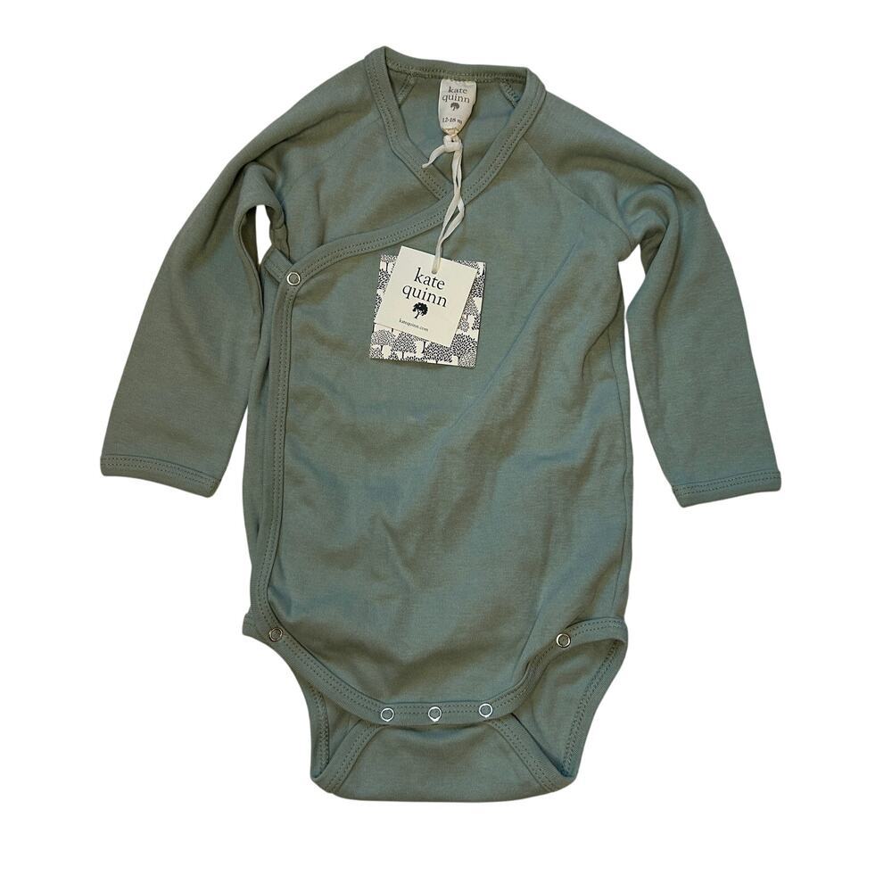 NWT Kate Quinn Organic Cotton Waffle Knit Kimono Bodysuit 12-18M